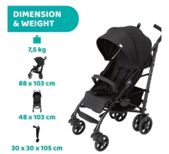 CHICCO Liteway 4 Complete Buggy- Zwart -Babyproducten chicco liteway 4 complete buggy zwart 7