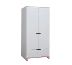 Mini 2-deurskast Wit/roze