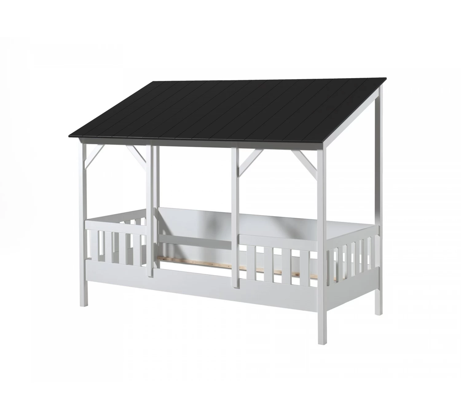 Huisbed Zwart Dak 90x200 1 Huisbed Zwart Dak 90x200