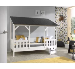 Huisbed Zwart Dak 90x200 3 Huisbed Zwart Dak 90x200 -Babyproducten vipack huisbed zwart dak 90x200 2